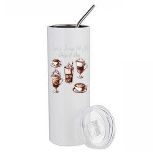 Coffee Aficionado Diverse Coffee Cups Shape Art Stainless Steel Tumbler