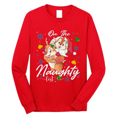 Chip And Dale On The Naughty List Naughty List Christmas Long Sleeve Shirt