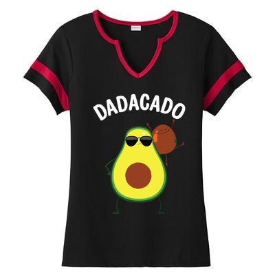 Cute Avocado Design For Dad Fruit Avocado Pear Lovers Ladies Halftime Notch Neck Tee