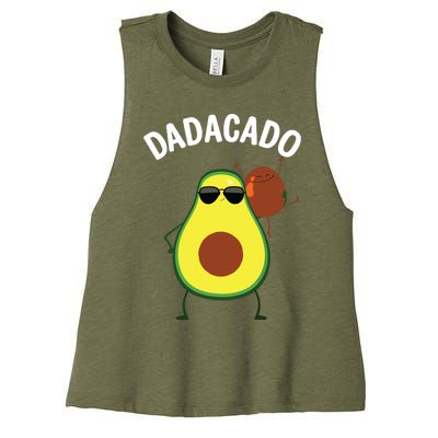 Cute Avocado Design For Dad Fruit Avocado Pear Lovers Women's Racerback Cropped Tank