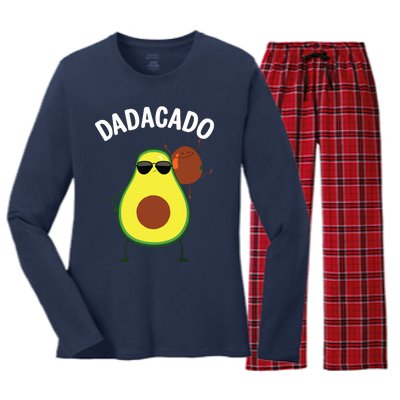 Cute Avocado Design For Dad Fruit Avocado Pear Lovers Women's Long Sleeve Flannel Pajama Set 