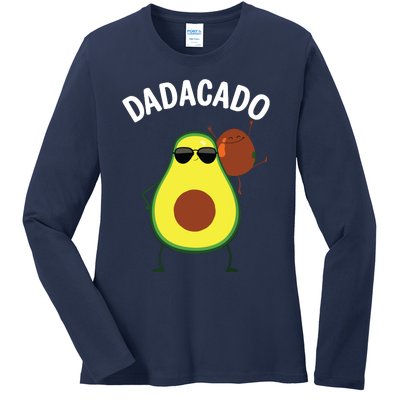 Cute Avocado Design For Dad Fruit Avocado Pear Lovers Ladies Long Sleeve Shirt