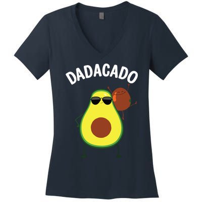 Cute Avocado Design For Dad Fruit Avocado Pear Lovers Women's V-Neck T-Shirt