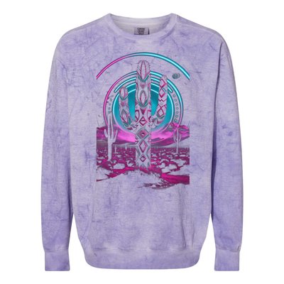 Cool Artsy Desert Cactus Colorblast Crewneck Sweatshirt