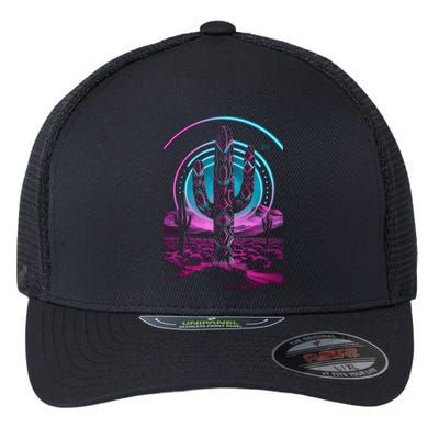 Cool Artsy Desert Cactus Flexfit Unipanel Trucker Cap