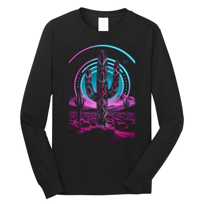 Cool Artsy Desert Cactus Long Sleeve Shirt