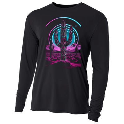 Cool Artsy Desert Cactus Cooling Performance Long Sleeve Crew