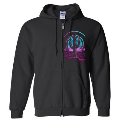 Cool Artsy Desert Cactus Full Zip Hoodie