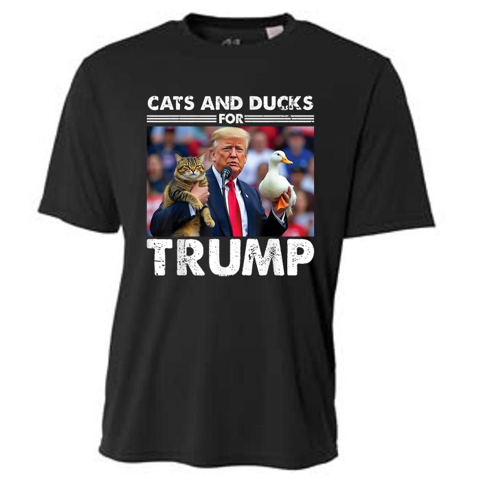 Cats And Ducks For Trump 2024 Kittens And Ducks For Trump Cooling Performance Crew T-Shirt