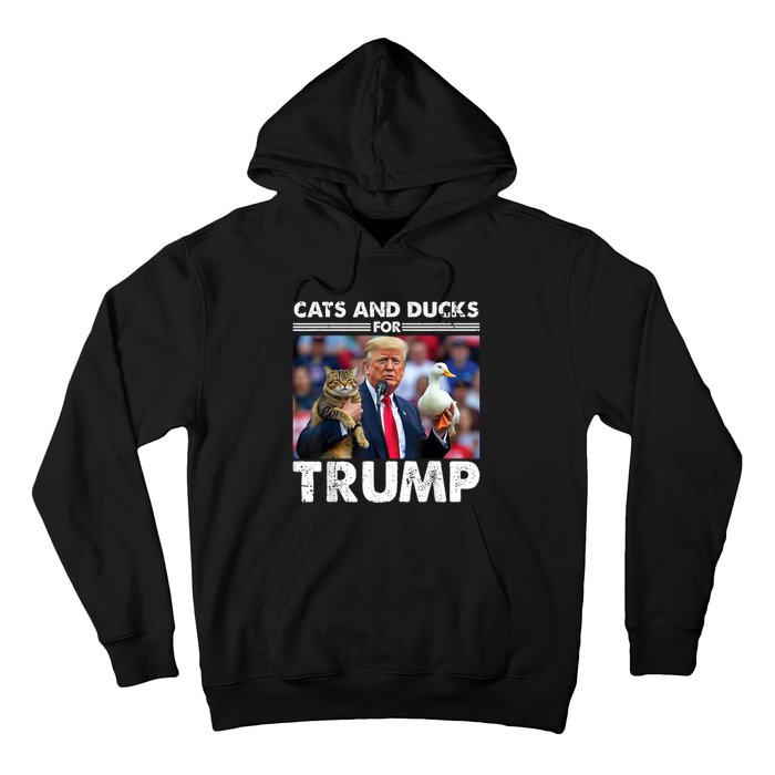 Cats And Ducks For Trump 2024 Kittens And Ducks For Trump Hoodie