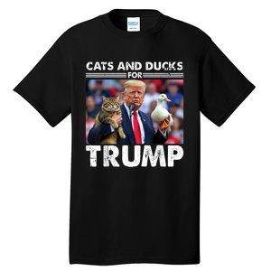 Cats And Ducks For Trump 2024 Kittens And Ducks For Trump Tall T-Shirt