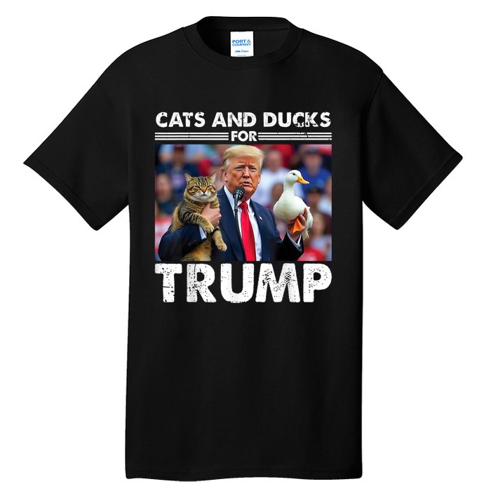 Cats And Ducks For Trump 2024 Kittens And Ducks For Trump Tall T-Shirt