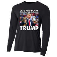 Cats And Ducks For Trump 2024 Kittens And Ducks For Trump Cooling Performance Long Sleeve Crew