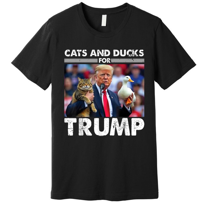 Cats And Ducks For Trump 2024 Kittens And Ducks For Trump Premium T-Shirt