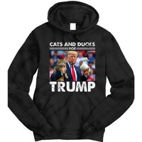 Cats And Ducks For Trump 2024 Kittens And Ducks For Trump Tie Dye Hoodie