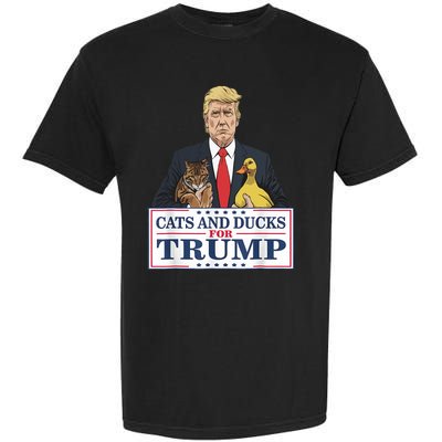 Cats And Ducks For Trump 2024 Kittens And Ducks For Trump Garment-Dyed Heavyweight T-Shirt