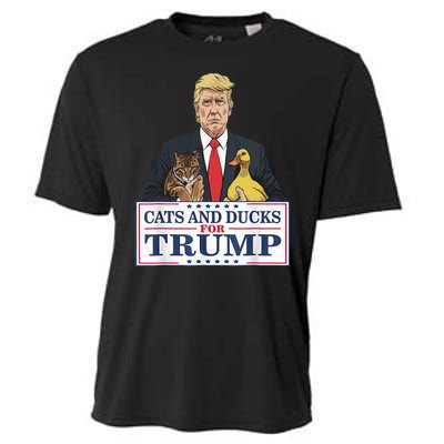 Cats And Ducks For Trump 2024 Kittens And Ducks For Trump Cooling Performance Crew T-Shirt