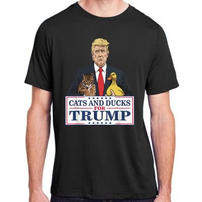 Cats And Ducks For Trump 2024 Kittens And Ducks For Trump Adult ChromaSoft Performance T-Shirt