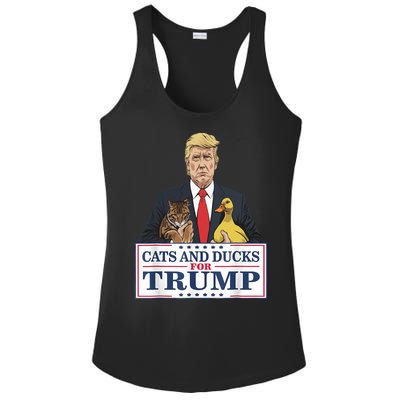 Cats And Ducks For Trump 2024 Kittens And Ducks For Trump Ladies PosiCharge Competitor Racerback Tank