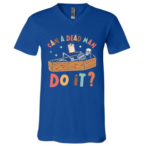 Can A Dead Man Do It Retro Halloween Behavior Analyst ABA V-Neck T-Shirt