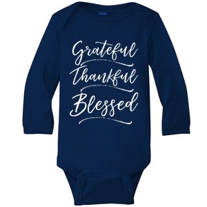 Christian Art Design Jesus Gift Grateful Thankful Blessed Gift Baby Long Sleeve Bodysuit