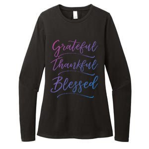 Christian Art Design Jesus Gift Grateful Thankful Blessed Gift Womens CVC Long Sleeve Shirt