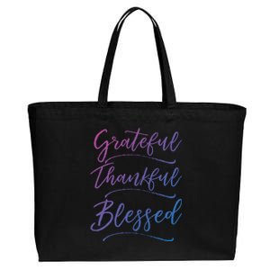 Christian Art Design Jesus Gift Grateful Thankful Blessed Gift Cotton Canvas Jumbo Tote