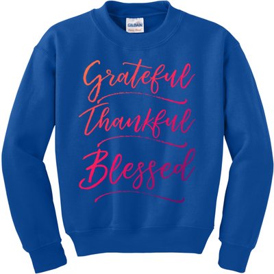 Christian Art Design Jesus Gift Grateful Thankful Blessed Gift Kids Sweatshirt