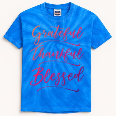 Christian Art Design Jesus Gift Grateful Thankful Blessed Gift Kids Tie-Dye T-Shirt