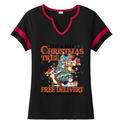 Chip And Dale Christmas Tree Free Delivery Chip And Dale Christmas Ladies Halftime Notch Neck Tee