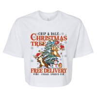 Chip And Dale Christmas Tree Free Delivery Chip And Dale Christmas Bella+Canvas Jersey Crop Tee