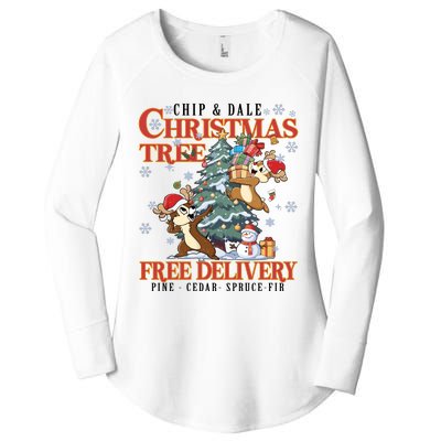 Chip And Dale Christmas Tree Free Delivery Chip And Dale Christmas Women's Perfect Tri Tunic Long Sleeve Shirt