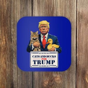 Cats And Ducks For Trump 2024 Coaster