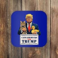 Cats And Ducks For Trump 2024 Coaster