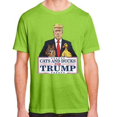 Cats And Ducks For Trump 2024 Kittens And Ducks For Trump Gift Adult ChromaSoft Performance T-Shirt