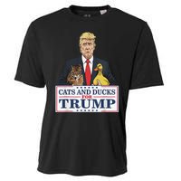 Cats And Ducks For Trump 2024 Kittens And Ducks For Trump Gift Cooling Performance Crew T-Shirt