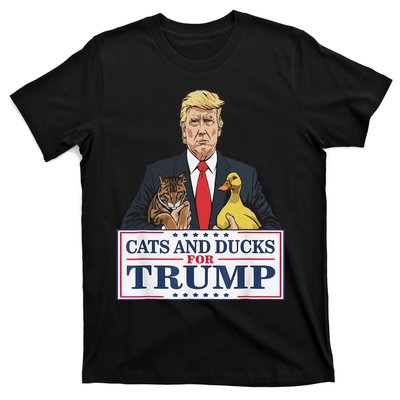 Cats And Ducks For Trump 2024 Kittens And Ducks For Trump Gift T-Shirt