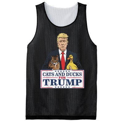 Cats And Ducks For Trump 2024 Kittens And Ducks For Trump Gift Mesh Reversible Basketball Jersey Tank