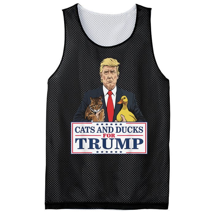 Cats And Ducks For Trump 2024 Kittens And Ducks For Trump Gift Mesh Reversible Basketball Jersey Tank