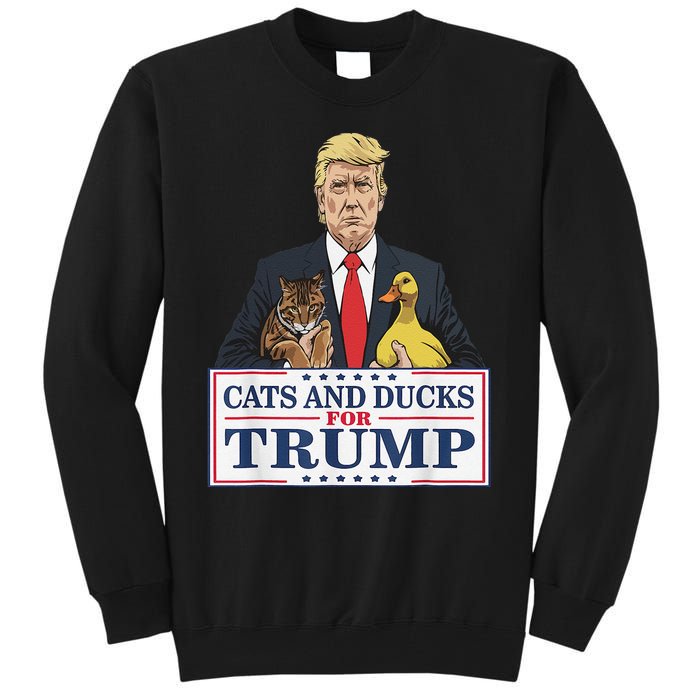 Cats And Ducks For Trump 2024 Kittens And Ducks For Trump Gift Tall Sweatshirt