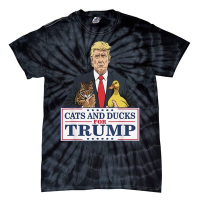 Cats And Ducks For Trump 2024 Kittens And Ducks For Trump Gift Tie-Dye T-Shirt