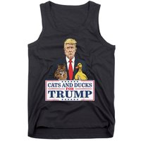 Cats And Ducks For Trump 2024 Kittens And Ducks For Trump Gift Tank Top