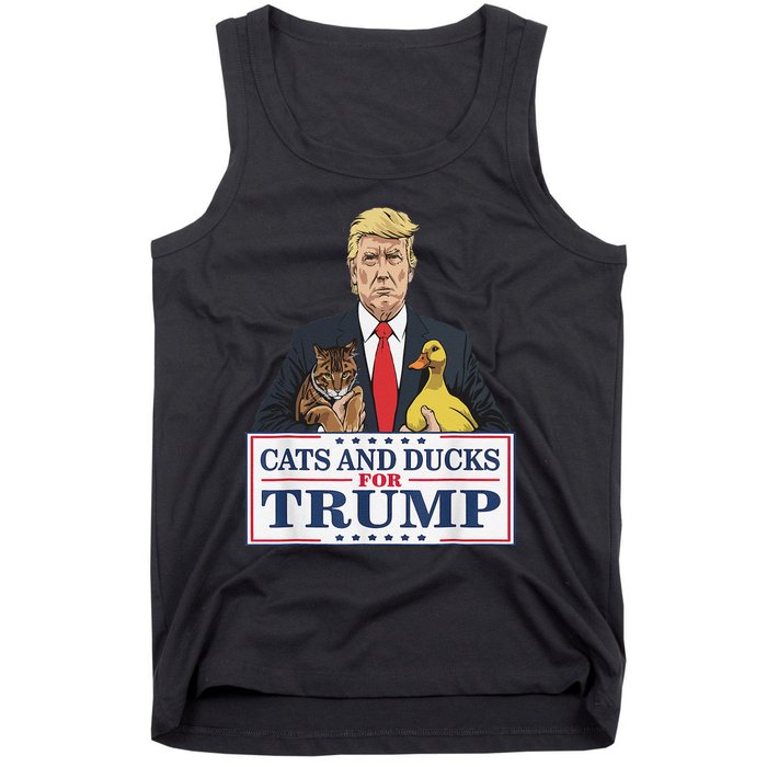 Cats And Ducks For Trump 2024 Kittens And Ducks For Trump Gift Tank Top