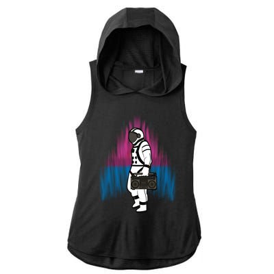 Cool Astronaut Design Cool Gift Boombox Cool Gift Universe Cool Gift Graphic Coo Ladies PosiCharge Tri-Blend Wicking Draft Hoodie Tank