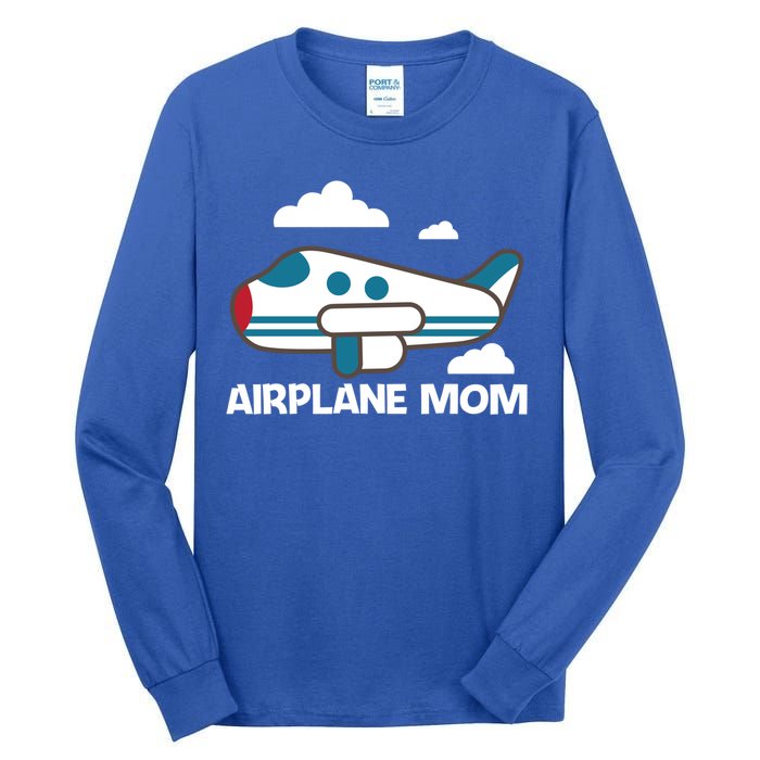 Cool Airplane Design For Mom Mother Aviation Plane Lovers Gift Tall Long Sleeve T-Shirt