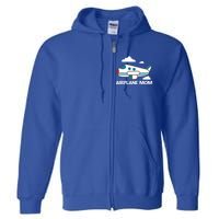 Cool Airplane Design For Mom Mother Aviation Plane Lovers Gift Full Zip Hoodie