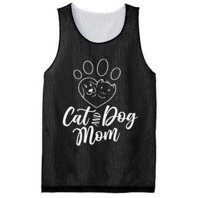 Cat And Dog Mom Dogs Cats Lover Mother Mommy Mama Mothers Mesh Reversible Basketball Jersey Tank