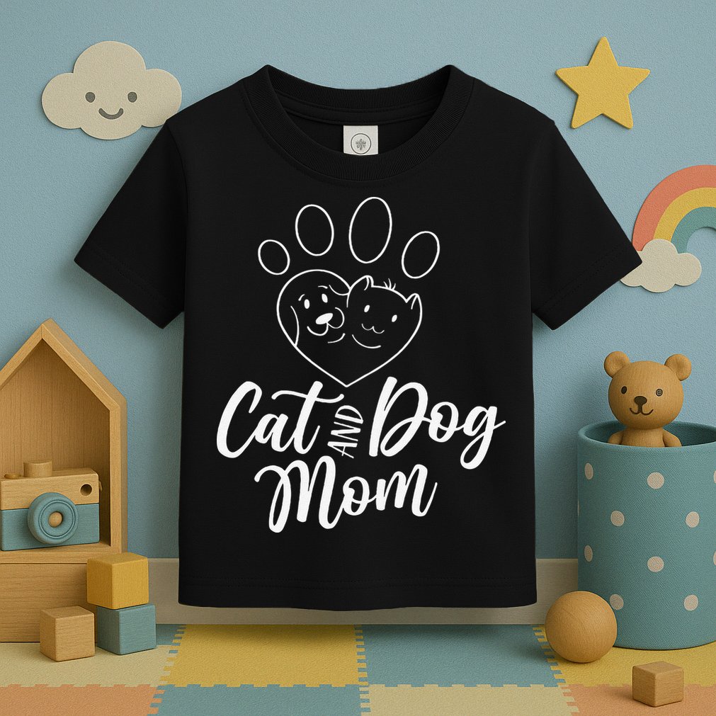 Cat And Dog Mom Dogs Cats Lover Mother Mommy Mama Mothers Toddler T-Shirt
