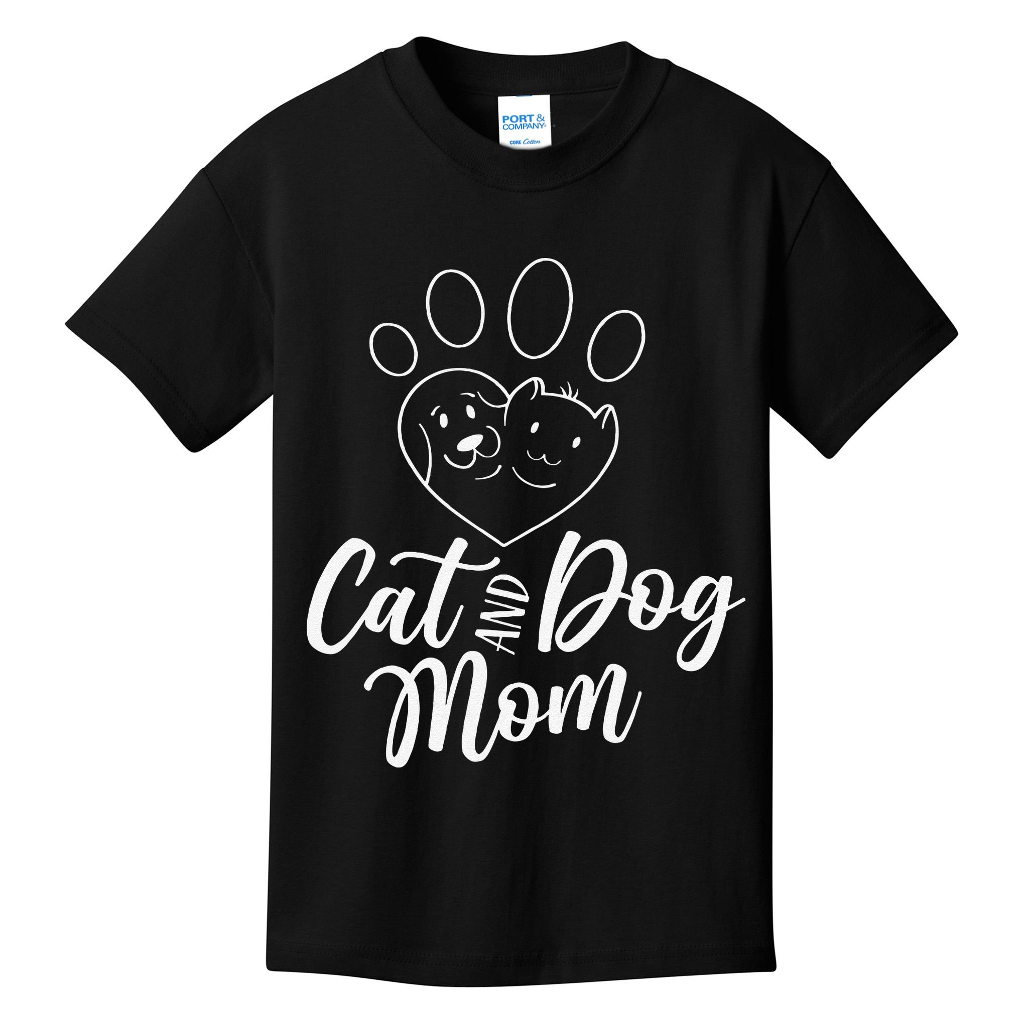Cat And Dog Mom Dogs Cats Lover Mother Mommy Mama Mothers Kids T-Shirt