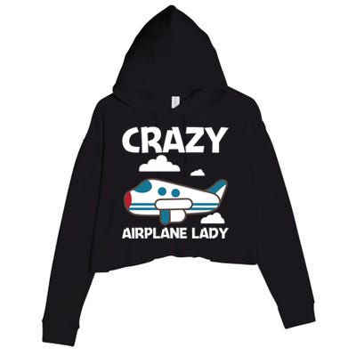 Cool Airplane Design Mom Aviation Plane Lovers Gift Crop Fleece Hoodie